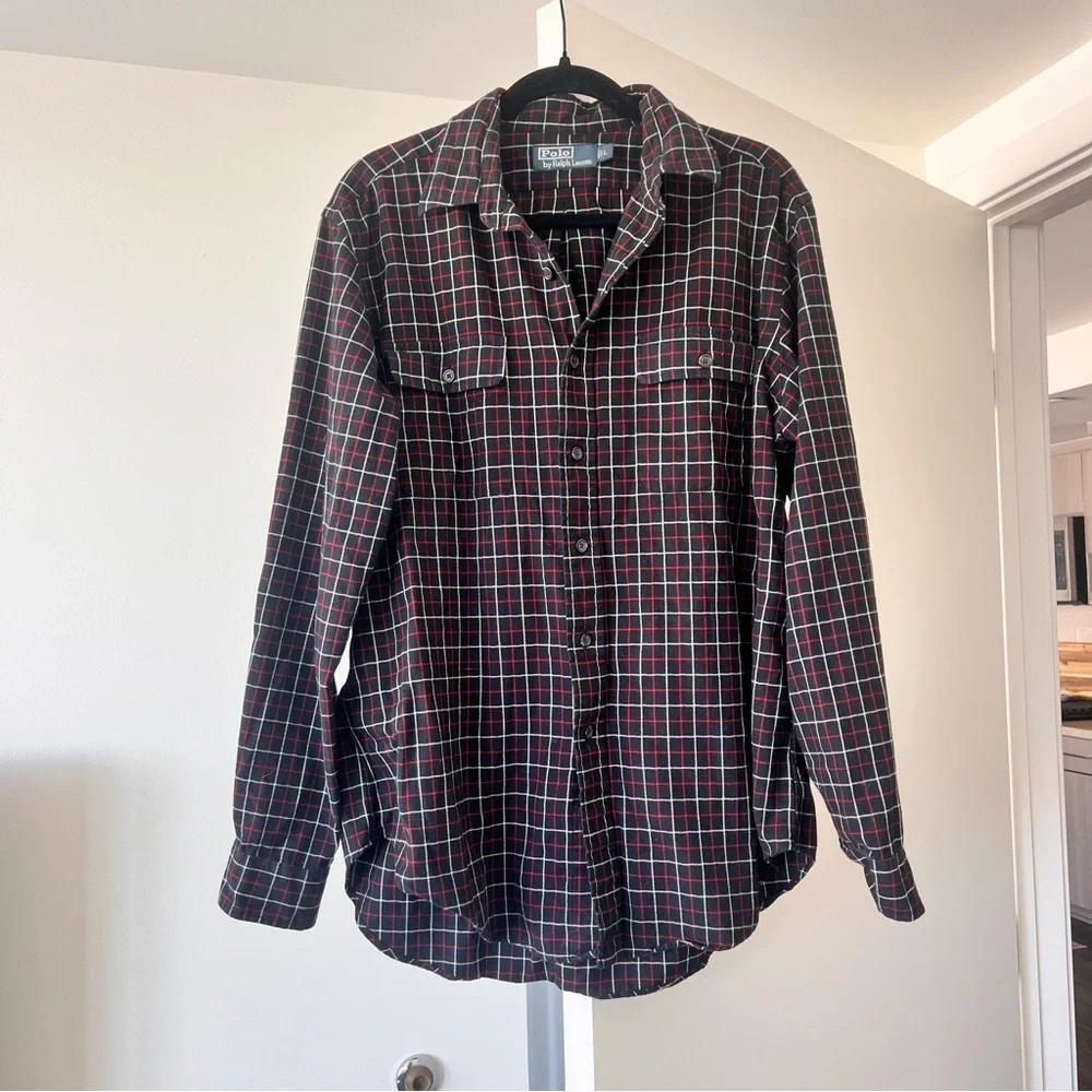 Polo Ralph Lauren Men's Checkered Button Down- Size L